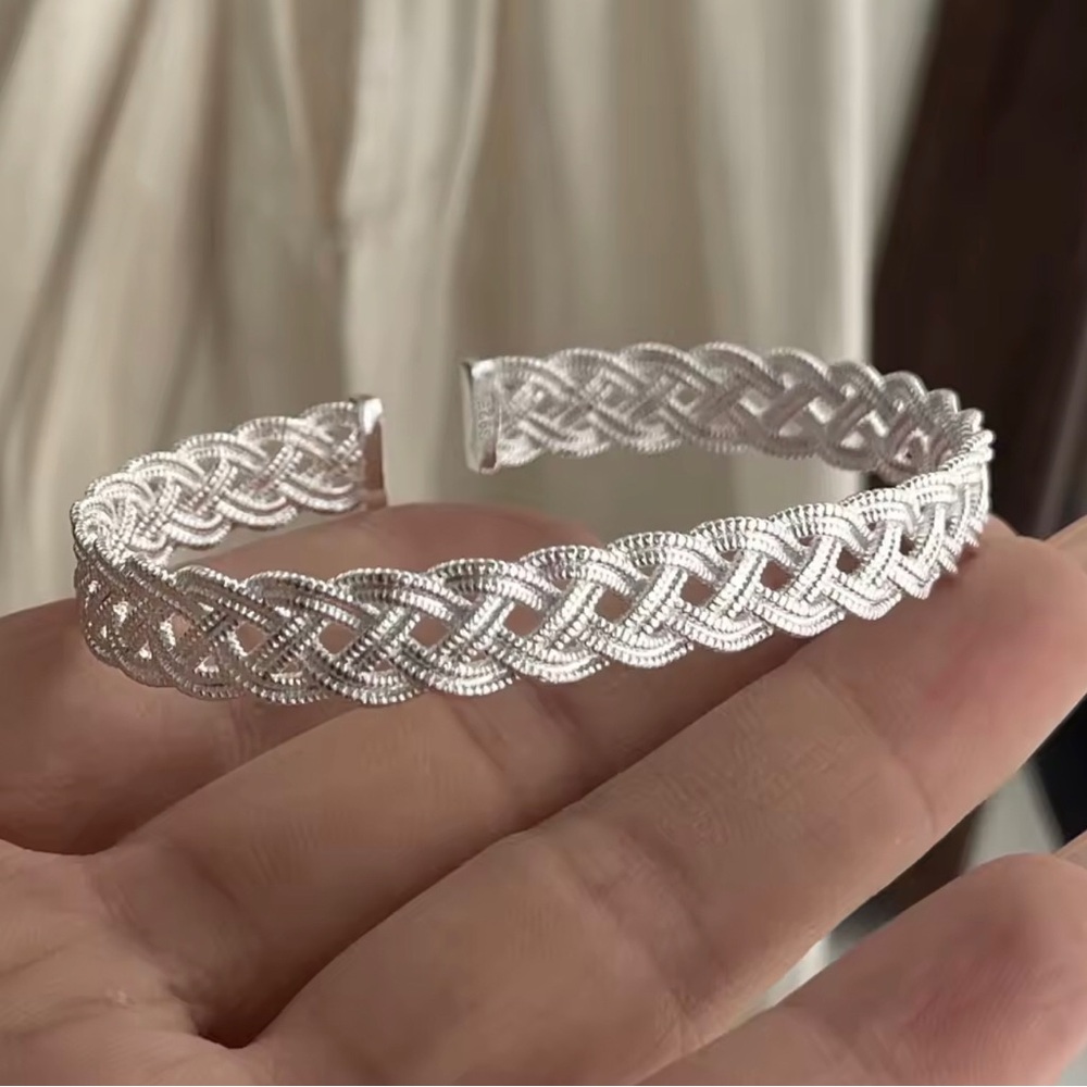 Sterling Silver Braided Cuff Bracelet